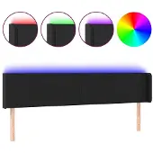 vidaXL Hoofdbord LED 183x16x78/88 cm kunstleer zwart