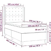 vidaXL Boxspring met matras stof blauw 100x200 cm