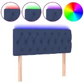 vidaXL Hoofdbord LED 100x7x78/88 cm stof blauw