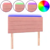 vidaXL Hoofdbord LED 90x5x78/88 cm fluweel roze
