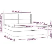 vidaXL Boxspring met matras stof taupe 200x200 cm