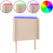 vidaXL Hoofdbord LED 103x16x118/128 cm kunstleer cappuccinokleurig