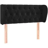 vidaXL Hoofdbord met randen 103x23x78/88 cm fluweel zwart