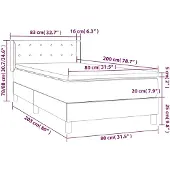 vidaXL Boxspring met matras stof crèmekleurig 80x200 cm