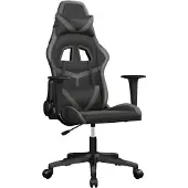 vidaXL Gamestoel kunstleer zwart en grijs