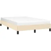 vidaXL Bedframe zonder matras 120x190 cm stof crèmekleurig
