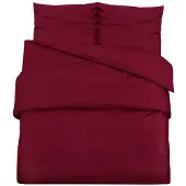 vidaXL Dekbedovertrekset lichtgewicht 155x220 cm microvezel bordeaux