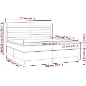vidaXL Boxspring met matras stof donkergrijs 200x200 cm