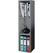 VCM Mendas wandkast , CD-meubel 3 vakken Grijs.