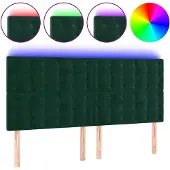 vidaXL Hoofdbord LED 160x5x118/128 cm fluweel donkergroen