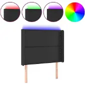 vidaXL Hoofdbord LED 93x16x118/128 cm kunstleer zwart