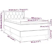 vidaXL Boxspring met matras stof blauw 80x200 cm