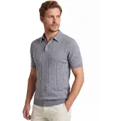 Profuomo polo katoenblend 3 knoops sluiting blauw