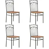 vidaXL Eetkamerstoelen 4 st MDF bruin