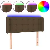 vidaXL Hoofdbord LED 93x16x78/88 cm stof donkerbruin