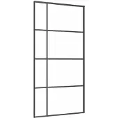 vidaXL Schuifdeur 102,5x205 cm mat ESG-glas en aluminium zwart