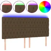 vidaXL Hoofdbord LED 180x7x118/128 cm stof donkerbruin