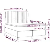 vidaXL Boxspring met matras stof taupe 140x200 cm