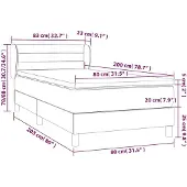 vidaXL Boxspring met matras stof crèmekleurig 80x200 cm