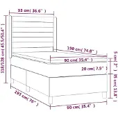 vidaXL Boxspring met matras stof taupe 90x190 cm