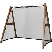 Axi 4-in-1 SportsFun in bruin & wit | 4-in-1 Frame voor schommel, voetbal, volleybal en tennis | Schommelframe & Net voor diverse sporten