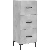 vidaXL Hoge kast 34,5x34x180 cm bewerkt hout betongrijs