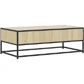vidaXL Salontafel 100x50x35 cm bewerkt hout en metaal sonoma eiken