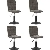 vidaXL Eetkamerstoelen draaibaar 4 st fluweel donkergrijs