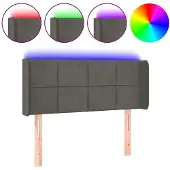 vidaXL Hoofdbord LED 103x16x78/88 cm fluweel donkergrijs