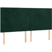 vidaXL Hoofdbord donkergroen 160x5x118/128 cm fluweel