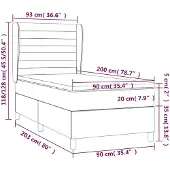 vidaXL Boxspring met matras stof donkergrijs 90x200 cm