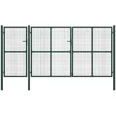 vidaXL Tuinpoort staal 400x200 cm groen