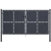 vidaXL Portail de Jardin Portail de Clôture Portillon de Jardin Porte de Terrasse Portillon de Terrasse Extérieur Acier 300x150 cm Anthracite