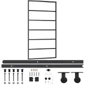 vidaXL Schuifdeur met beslag, veiligheidsglas (ESG) en aluminium, 102x205 cm