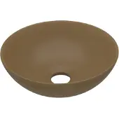 vidaXL Wastafel rond keramiek matcrème