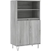 vidaXL Hoge kast 60x36x110 cm bewerkt hout grijs sonoma eikenkleurig
