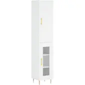 vidaXL Hoge kast 34,5x34x180 cm bewerkt hout wit
