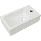 vidaXL Wastafel met kraangat rechthoekig wit 46x25,5x12 cm keramiek