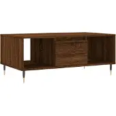 vidaXL Salontafel 90x50x36,5 cm bewerkt hout bruin eikenkleur