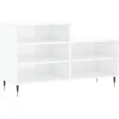 vidaXL Schoenenkast 102x36x60 cm bewerkt hout hoogglans wit