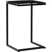 vidaXL Bijzettafel 40x40x60 cm gehard glas zwart