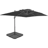 vidaXL Parasol met draagbare voet antracietkleurig