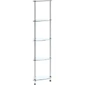vidaXL Kastje 5-laags 30x30x130 cm gehard glas transparant
