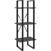 vidaXL Boekenkast met 3 schappen 40x30x105 cm massief grenenhout grijs