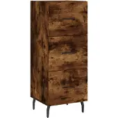 vidaXL Dressoir 34,5x34x90 cm bewerkt hout gerookt eiken