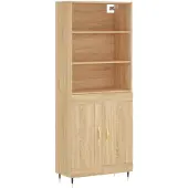 vidaXL Hoge kast 69,5x34x180 cm bewerkt hout sonoma eikenkleurig