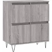 vidaXL Dressoir 60x35x70 cm bewerkt hout grijs sonoma eikenkleurig