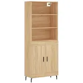 vidaXL Hoge kast 69,5x34x180 cm bewerkt hout sonoma eikenkleurig