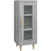 vidaXL Dressoir 34,5x34x90 cm bewerkt hout grijs sonoma eikenkleurig