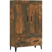 vidaXL Hoge kast 70x31x115 cm bewerkt hout gerookt eikenkleurig